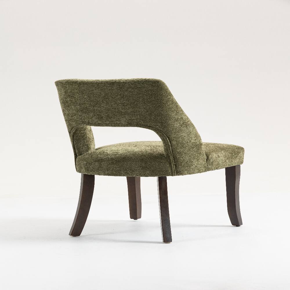 Alt View 7. Loheer - Loheer Green Upholstered Dining Chairs Set of 2 Chenille Tufted Solid Wood Legs - Green.