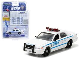 2011 Ford Crown Victoria Police NYPD w/ Squad Number Decal Sheet Hobby Exclusive 1/64 Diecast Greenlight - Multicolor