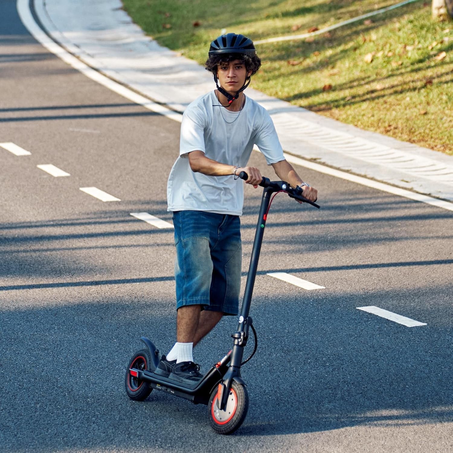 Alt View 9. iScooter - i9M Foldable Commuting Electric Scooter for Adults(500W Motor , 20MPH Top Speed , 19Miles Range) - Black.