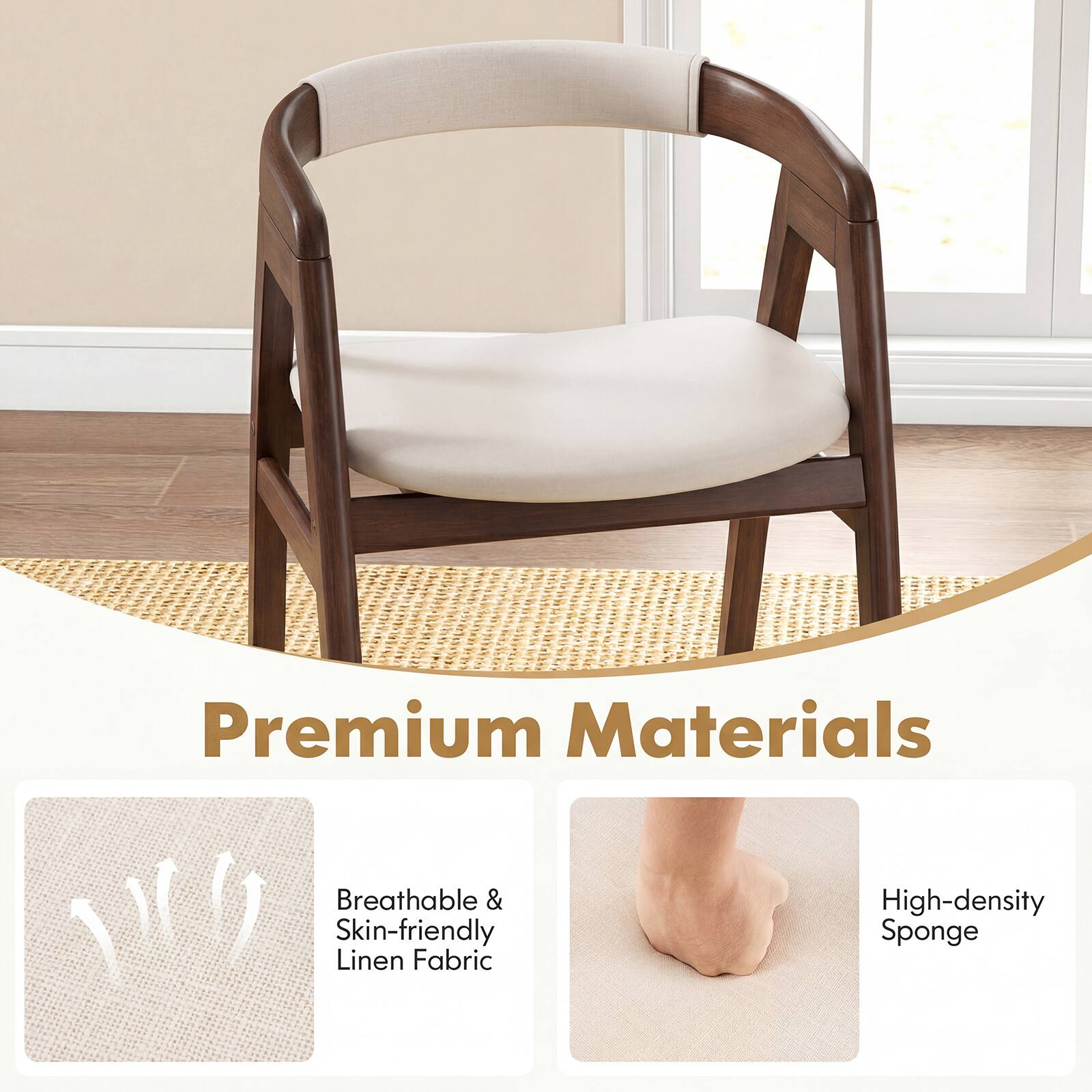 Premium Materials

Breathable & Skin-friendly Linen Fabric

High-density Sponge