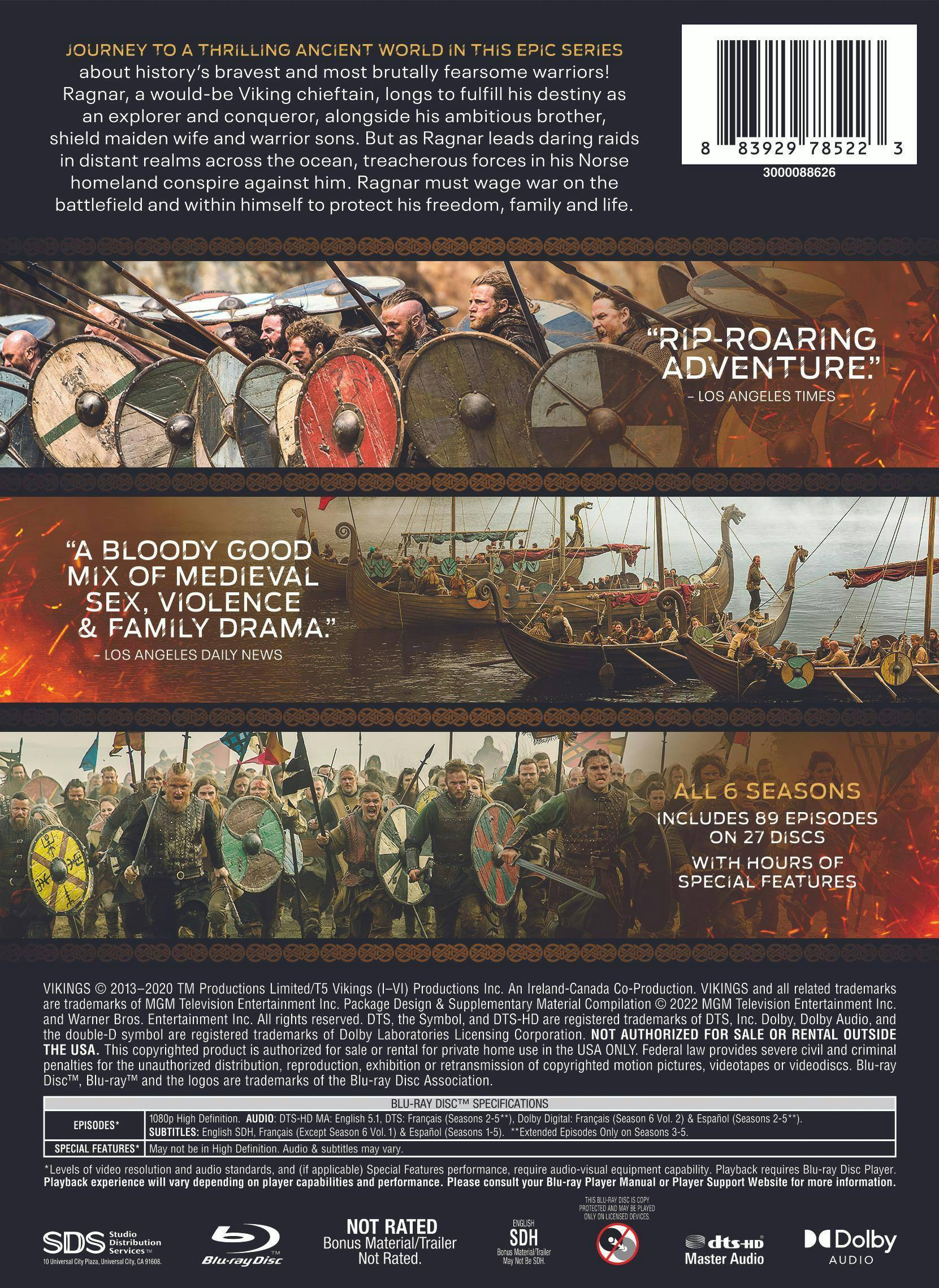 Back. Vikings: The Complete Series (Box Set) [Blu-ray].