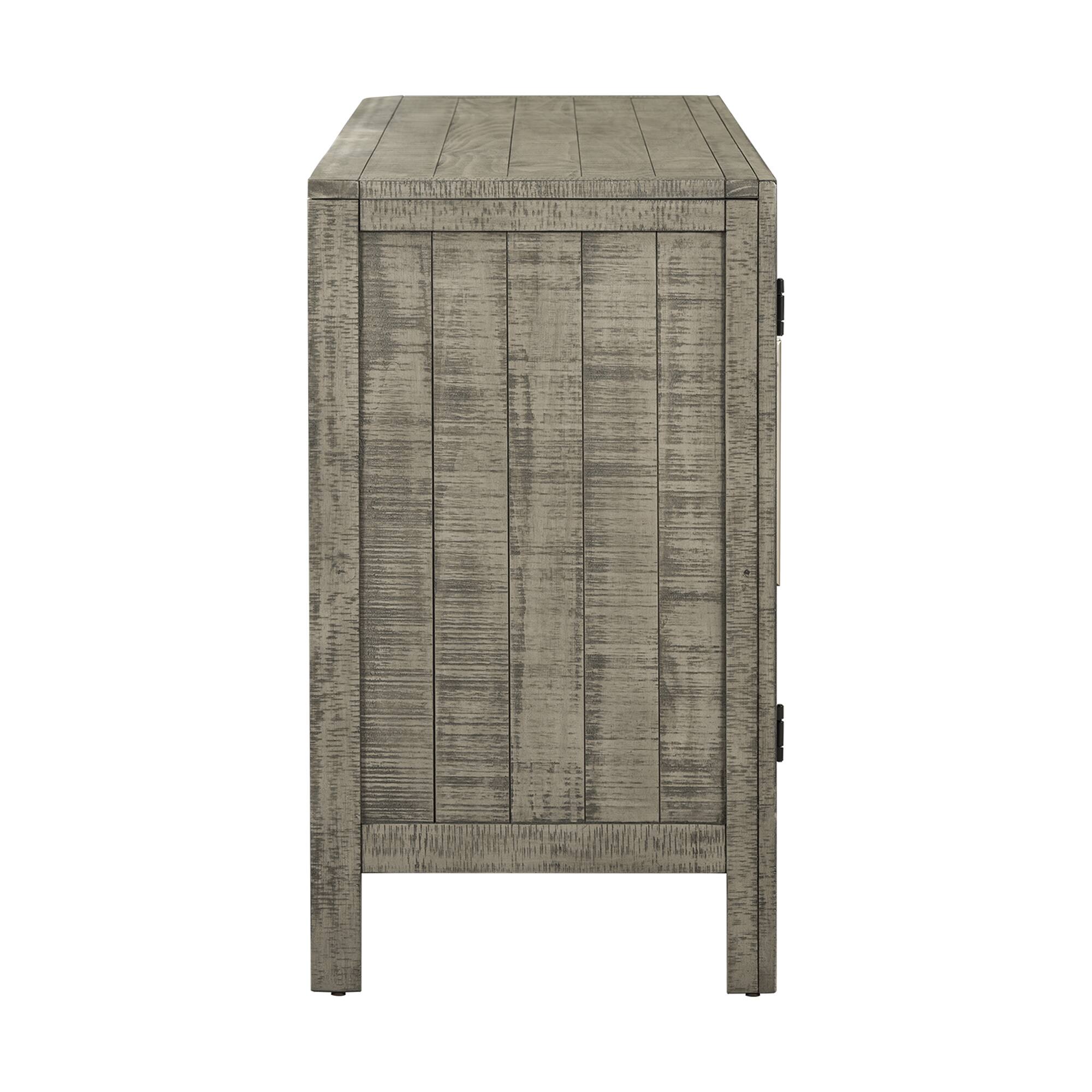 Alt View 4. Spaco - Spaco Storage Cabinet Sideboard, Buffet with Pine Veneer and MDF, 3 Door with Adjustable Shelves for Living Room - Gray.