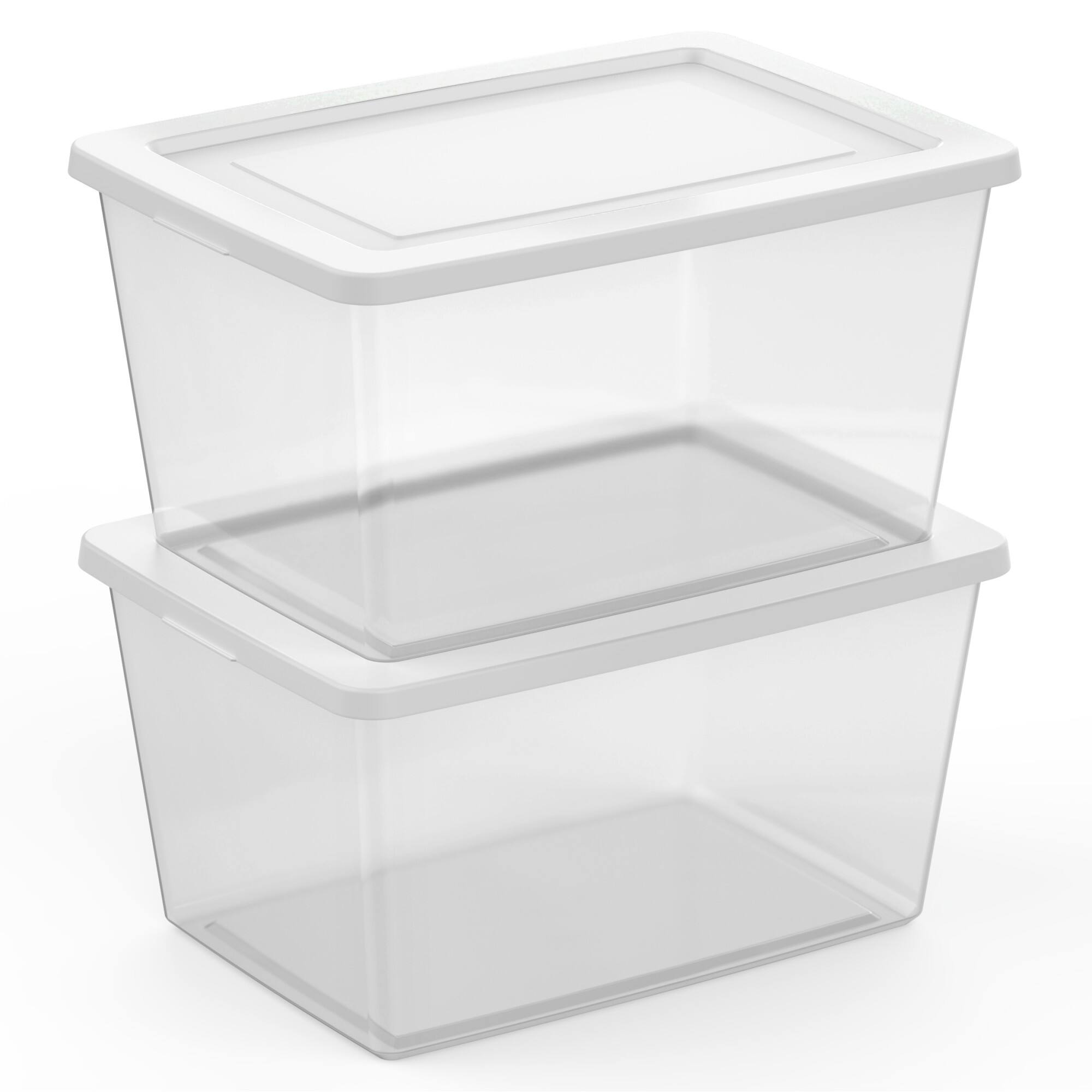 Alt View 4. Sterilite - Sterilite 58 Qt Storage Boxes, Clear Plastic Containers w/ Lid, Set of 18, White.