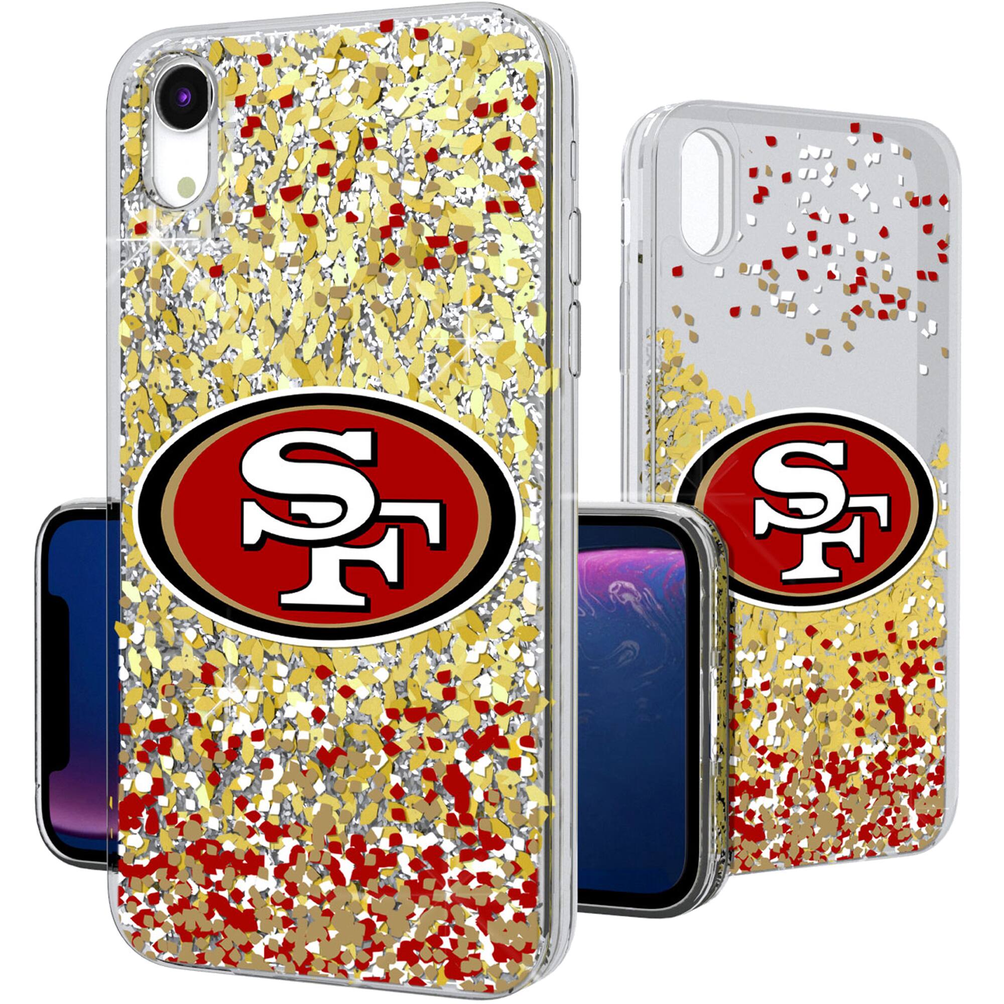 Keyscaper - NFL - San Francisco 49ers iPhone Glitter Case with Confetti Design - 16 Pro - Multicolor