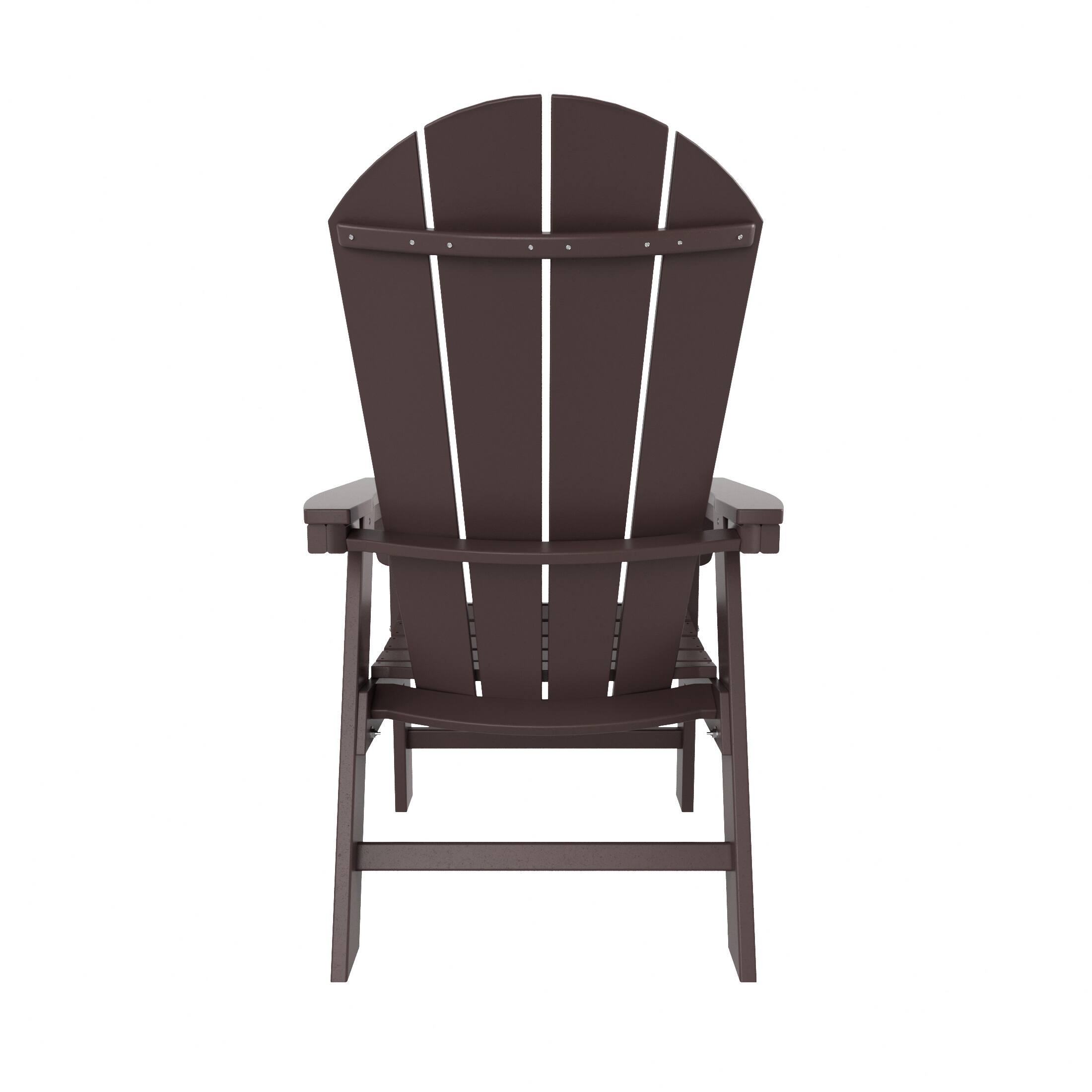 Alt View 2. WestinTrends - WestinTrends Malibu Outdoor Patio HDPE Plastic Adirondack Dining Chair - Dark Brown.