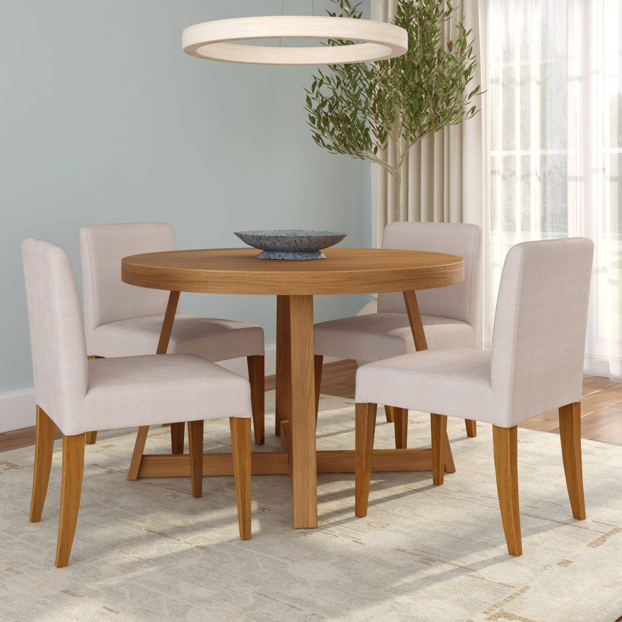 Alt View 8. Plank+Beam - Chesnee Dining Chair with Short Slipcover, Sand MB2405-04 (2 Pack) - Sand.