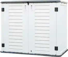 Decksplore - Outdoor Storage Shed Horizontal Storage Box Waterproof 35 Cu Ft All-Weather Cabinet for Bins Tools Shed - White