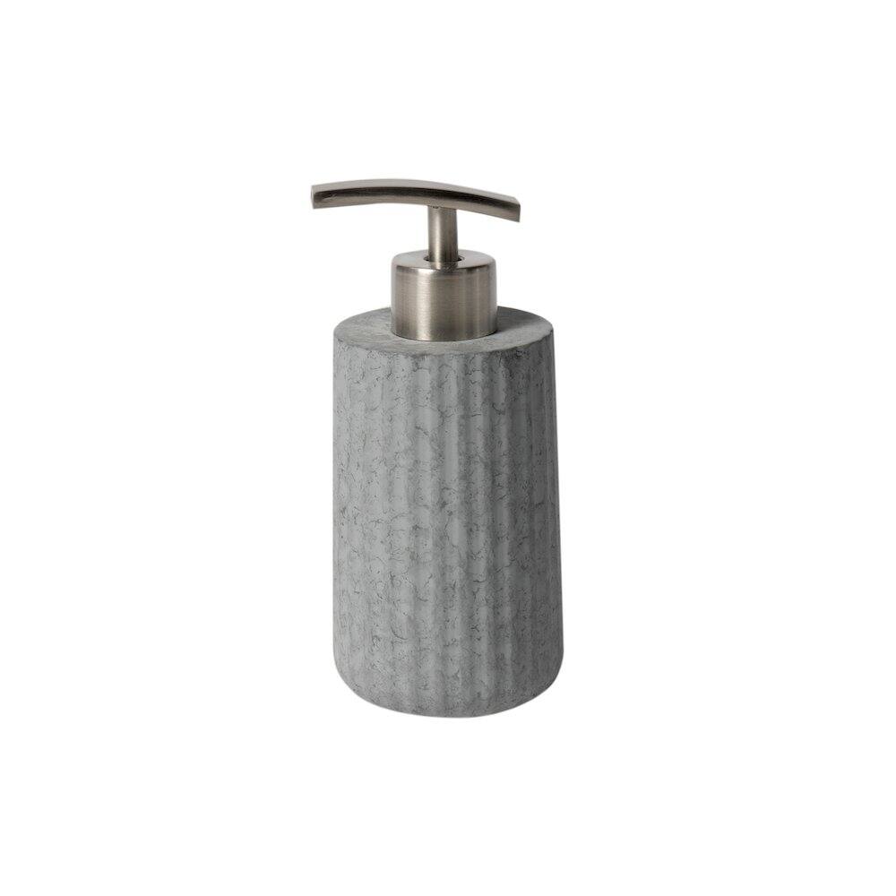 Back. Alfi - 5 Piece Solid Concrete Gray Matte Bathroom Accessory Set - Gray.