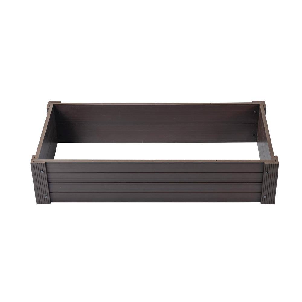 Back. New Age Pet - 2x4 ECOFLEX Garden Bed, Walnut - Walnut.