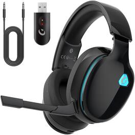 PO3TICJUNKI3 - Gaming Headset Wireless ghz For Ps5 Ps4 Fortnite call Of Duty fps Gamers Pc Headphones With Enc Microphone - Black