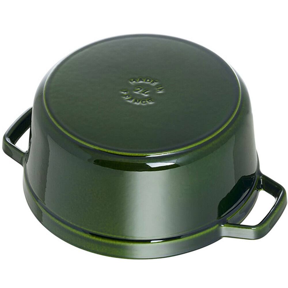 Alt View 13. Staub - Cast Iron 4-qt Round Cocotte - Basil.