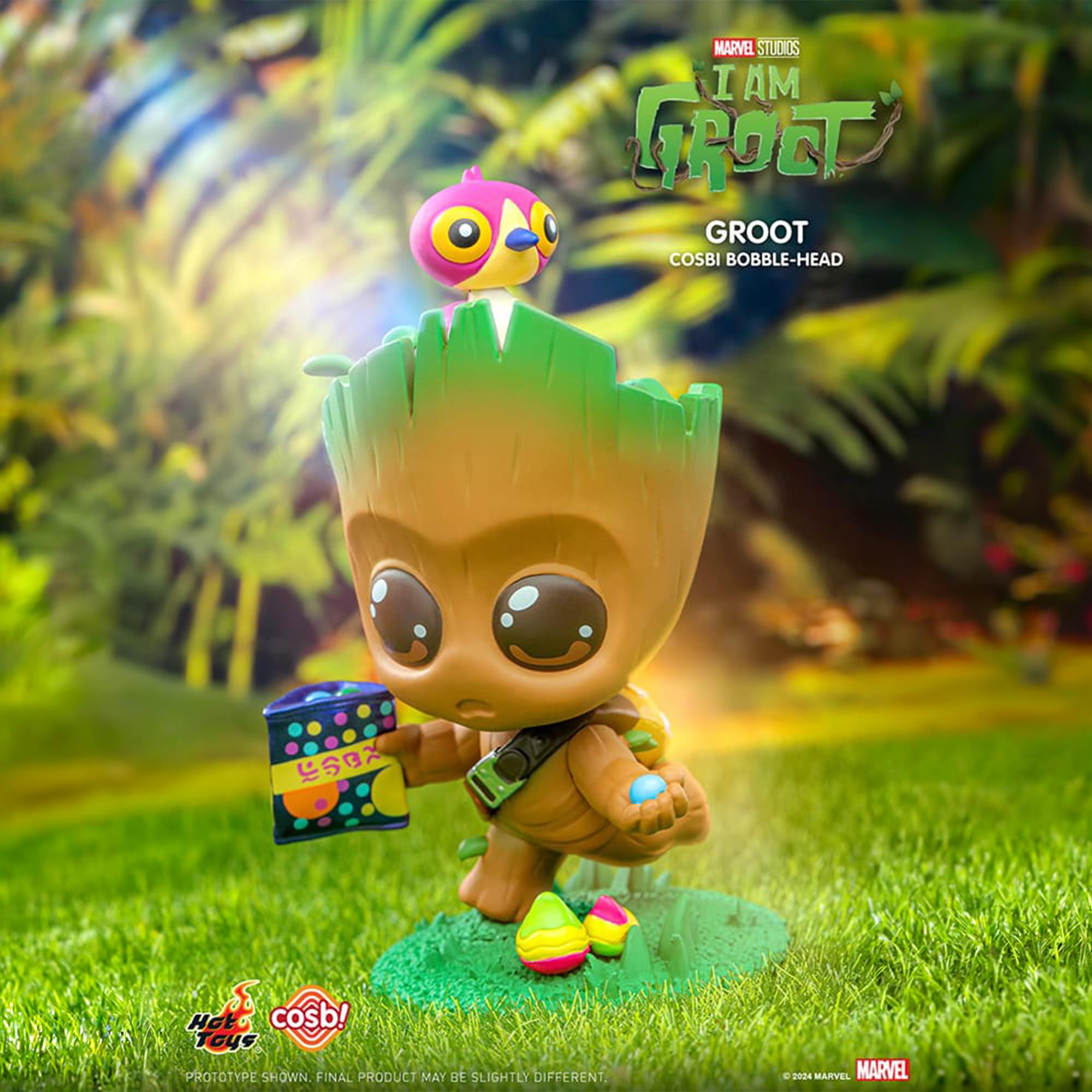 MARVEL STUDIOS I AM GROOT COSBI BOBBLE-HEAD

Hot cosb! Toys PROTOTYPE SHOWN. FINAL PRODUCT MAY BE SLIGHTLY DIFFERENT,
C 2024 MARVEL MARVEL