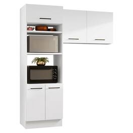 Madesa - Hazel Kitchen Storage Set with Pantry Cabinet and Wall Cupboard 74"L - White
