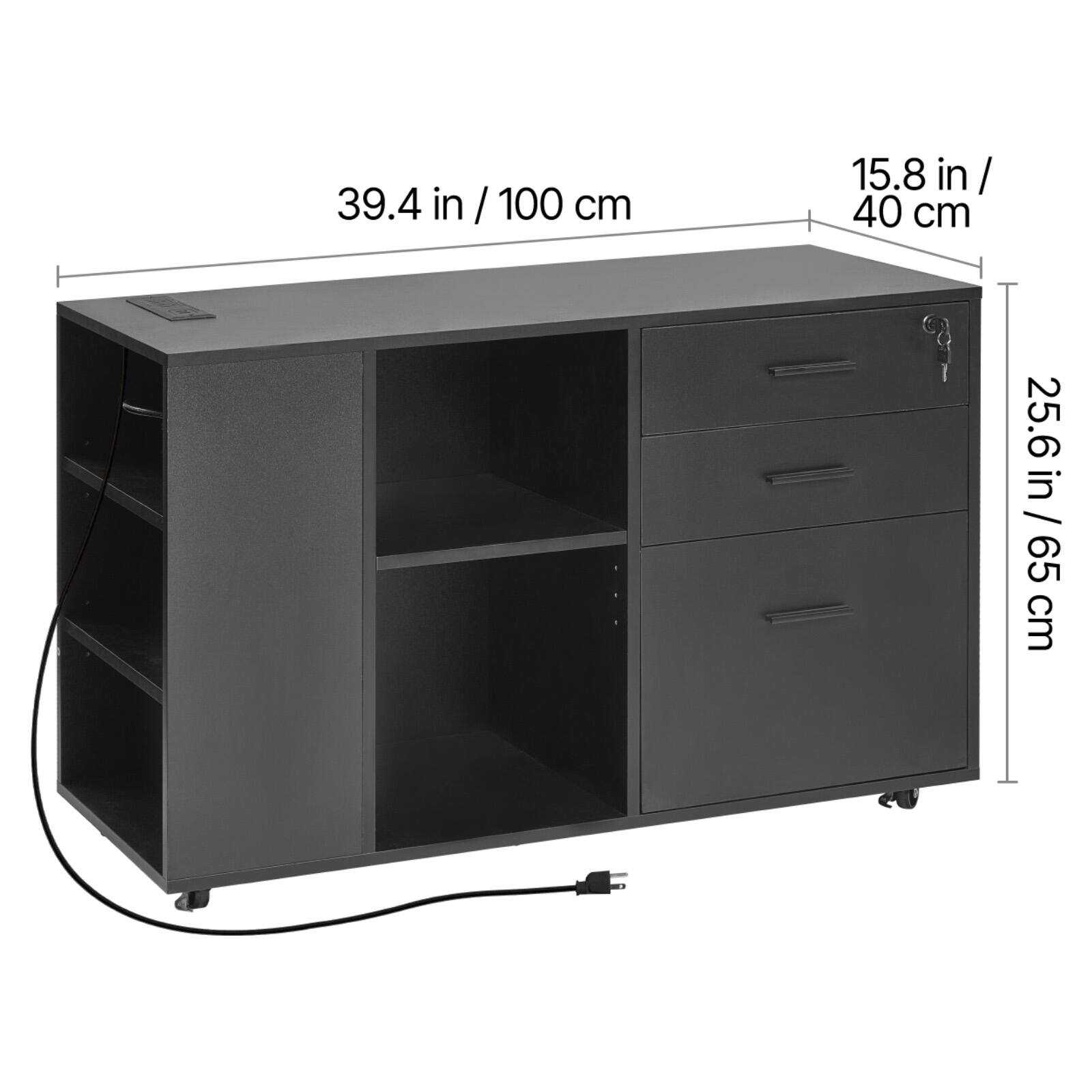 39.4 in / 100 cm  
15.8 in / 40 cm  
25.6 in / 65 cm