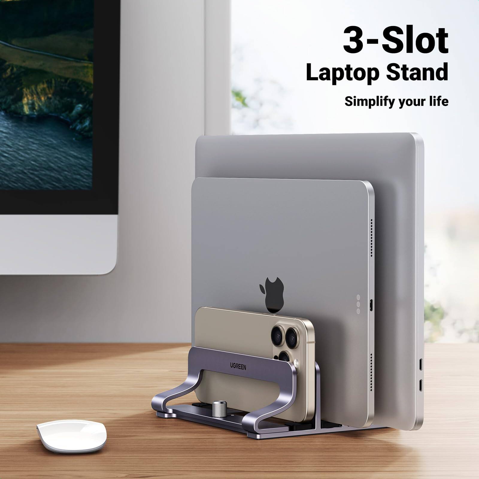 3-Slot Laptop Stand  
Simplify your life