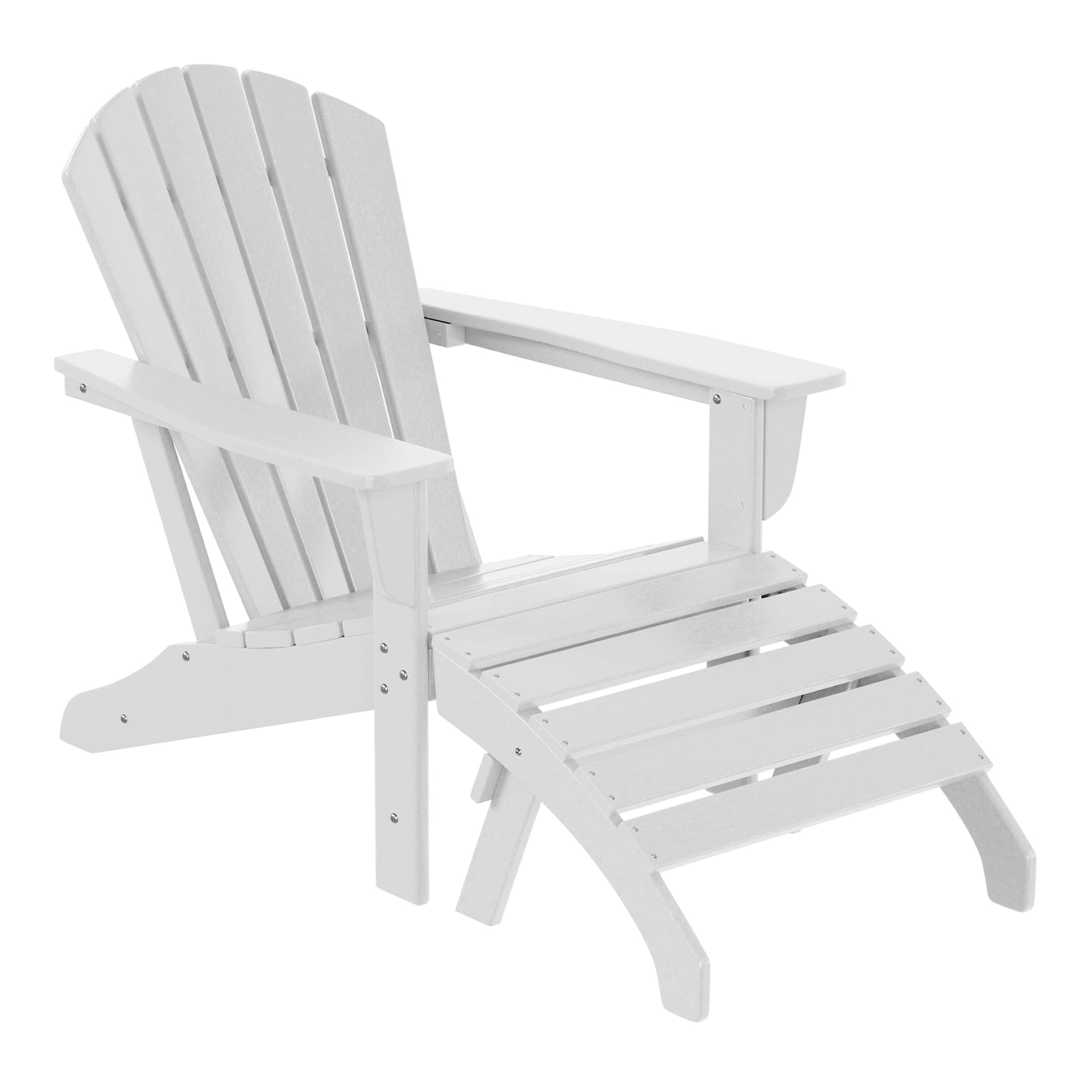 WestinTrends - Dylan Outdoor Adirondack Chair With Ottoman 2-Piece Set - White price history on PriceWatchPro