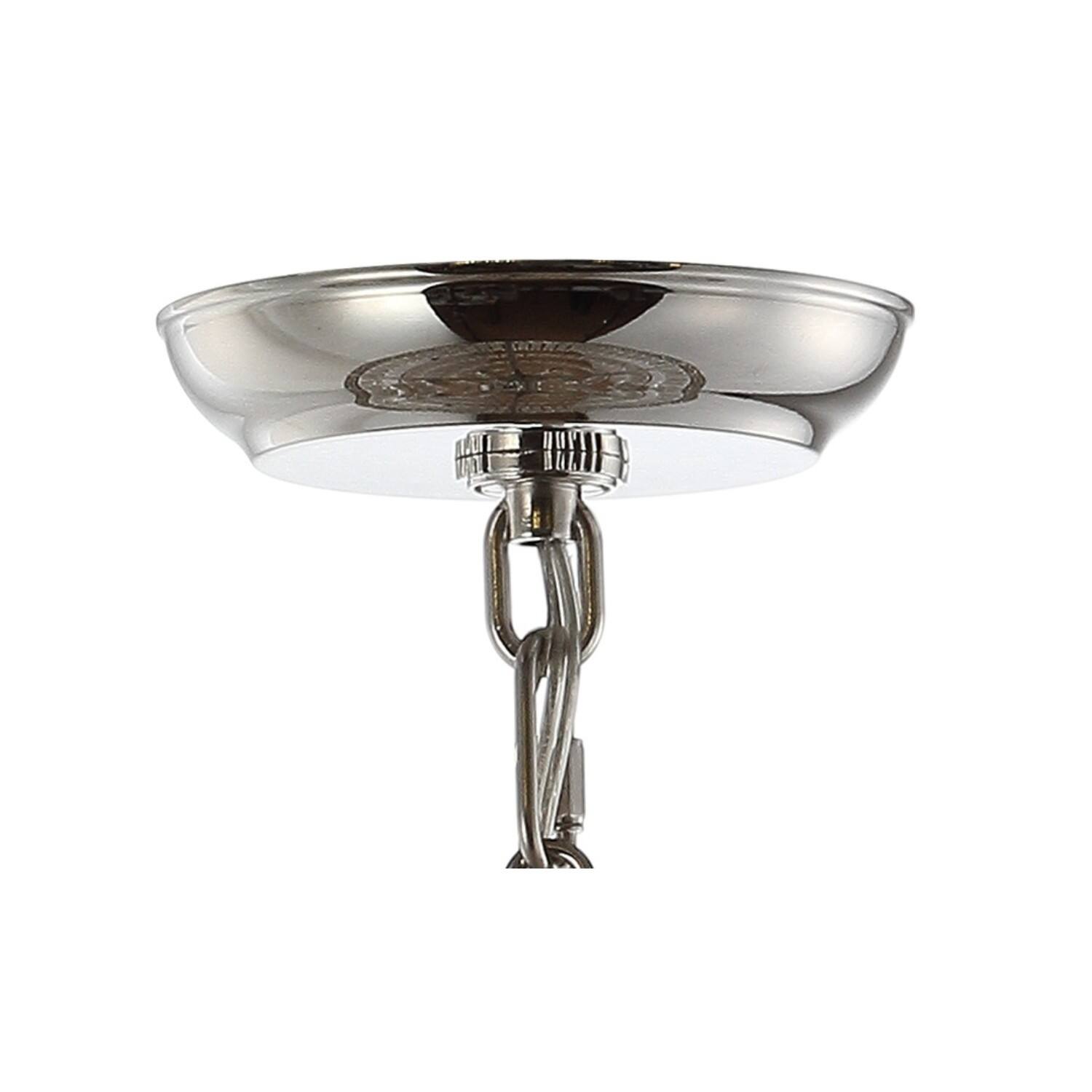 Alt View 6. Jonathan Y - Wyatt 20" 4-Light Crystal LED Chandelier, Polished Nickel/ Clear - Polished Nickel/ Clear.