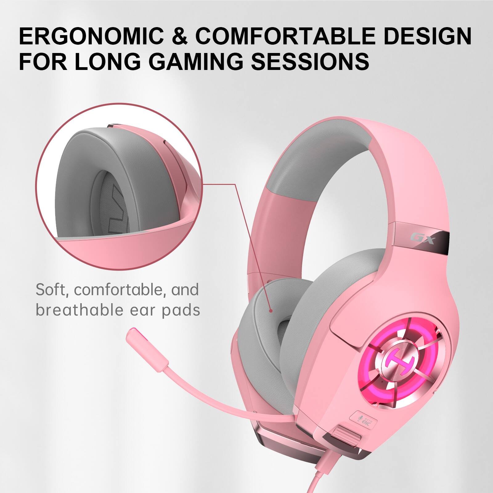 ERGONOMIC & COMFORTABLE DESIGN FOR LONG GAMING SESSIONS

Soft, comfortable, and breathable ear pads
