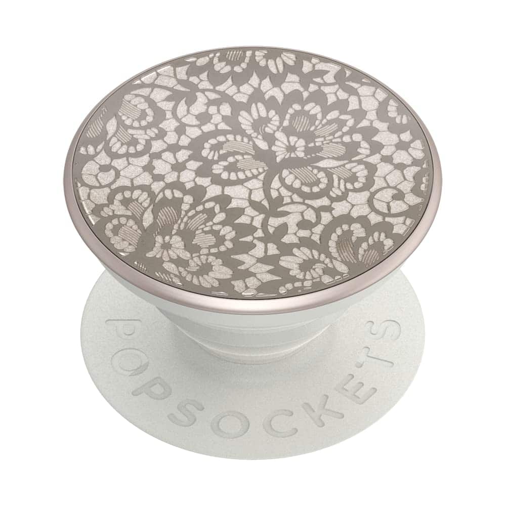 Phone Grip with Expanding Kickstand, PopSockets for Phone - Lasercut Metal Floral Lace
