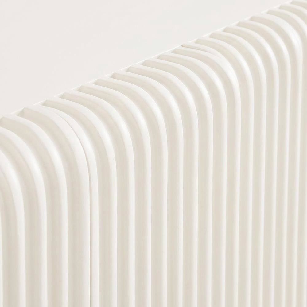 Alt View 1. FurniFact - Fluted And Scalloped Sideboard Storage Cabinet In Elegant Finish - White.