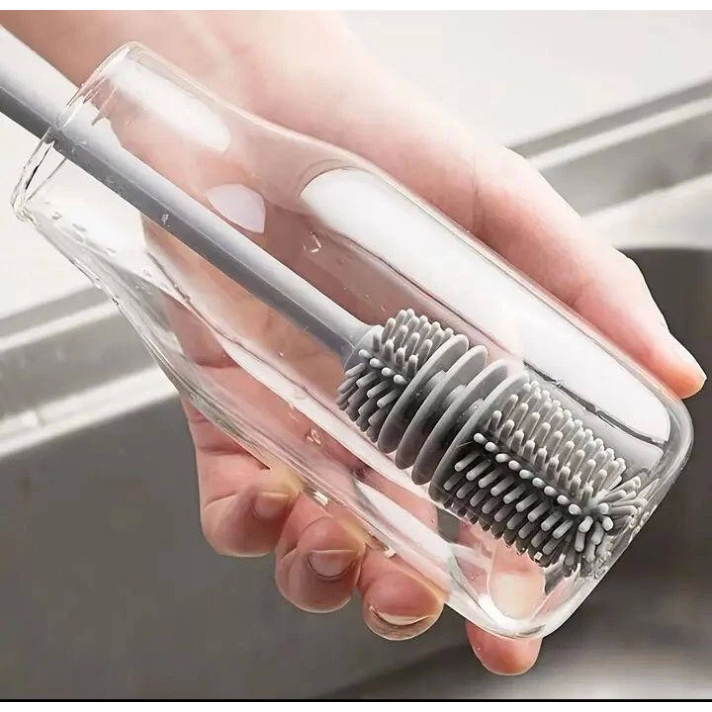 Alt View 2. Kitcheniva - Silicone Bottle Brush - Multi-Purpose Cleaning for Baby Bottles, Flasks, and Water Bottles.