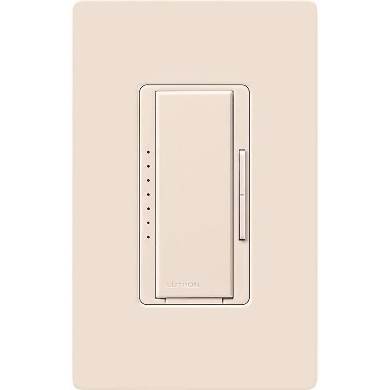 Left. Lutron - Lutron Maestro Light Almond 150 W 3 Way Dimmer Switch 1 pk - Light Almond.