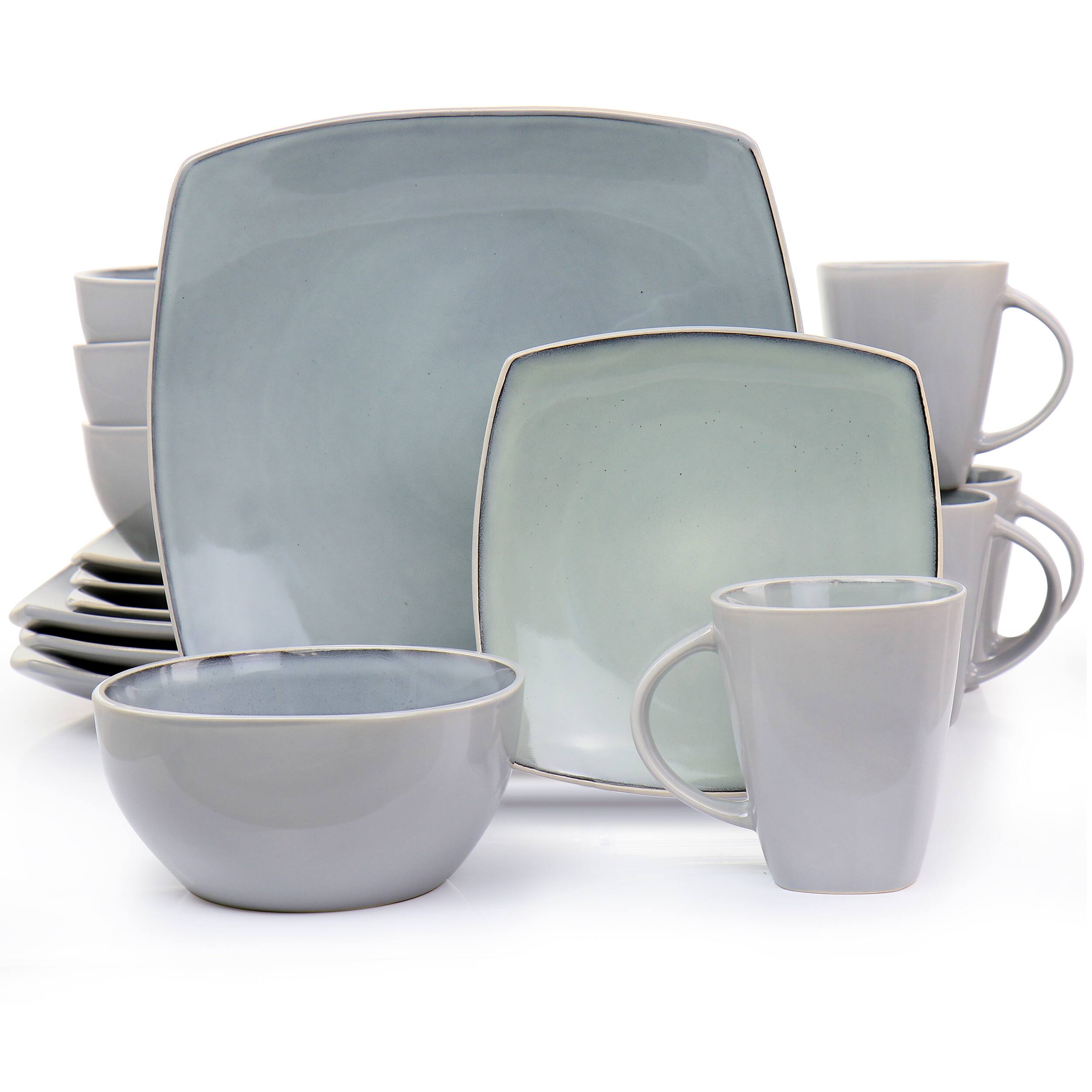 Alt View 9. Gibson - Gibson Elite Soho Lounge 16 Piece Stoneware Dinnerware Set in Light Grey - Light Gray.