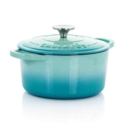 Crockpot - Crock-Pot Artisan 2 Piece 3 Quarts Enameled Cast Iron Dutch Oven - Aqua Blue