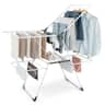 Costway - Foldable Clothes Drying Rack 2-level Laundry Drying Rack w/ Adjustable Wings & Useful Clips Stable A-shaped - White