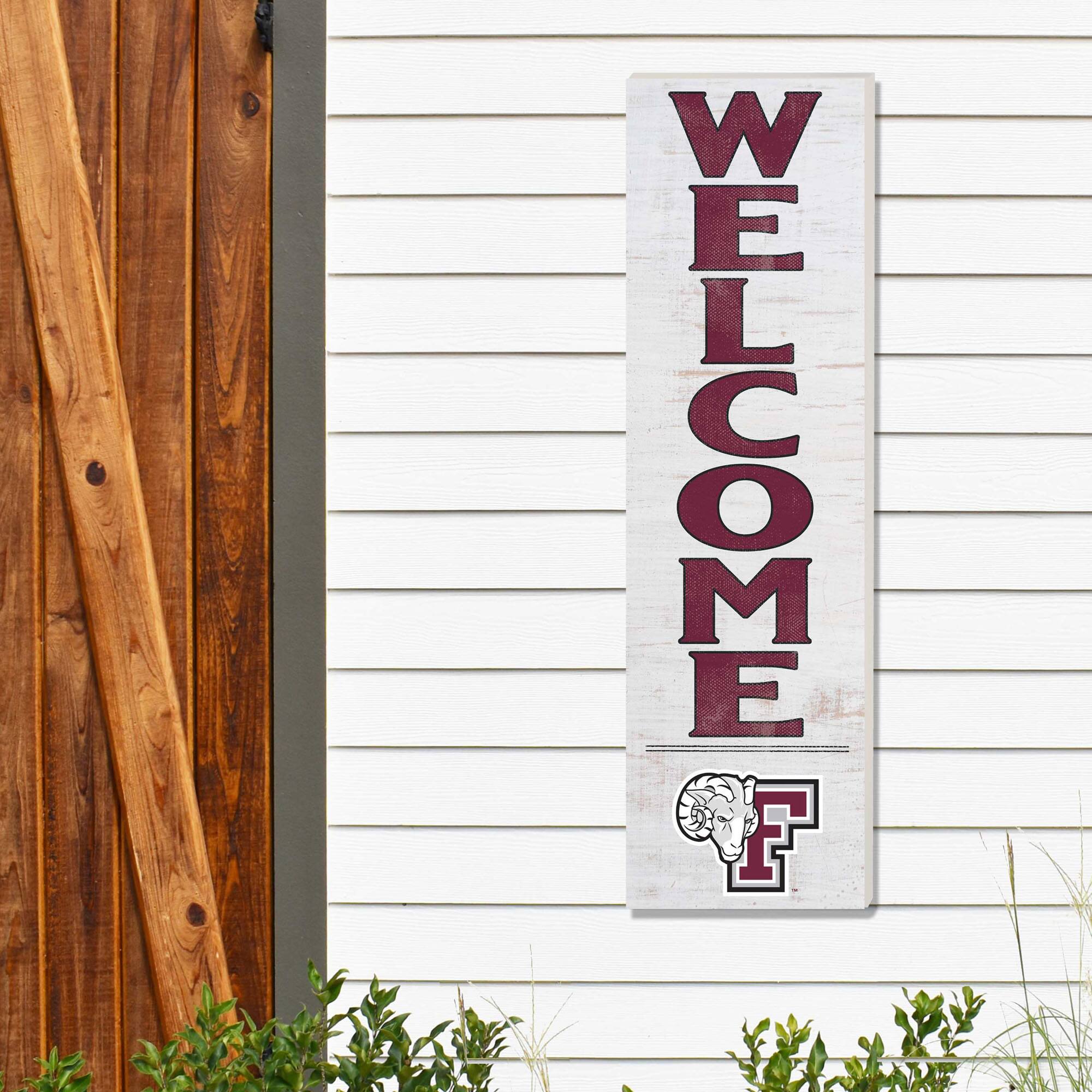 Alt View 1. Jardine - White Fordham Rams 10'' x 35'' Indoor/Outdoor Welcome Sign - White.