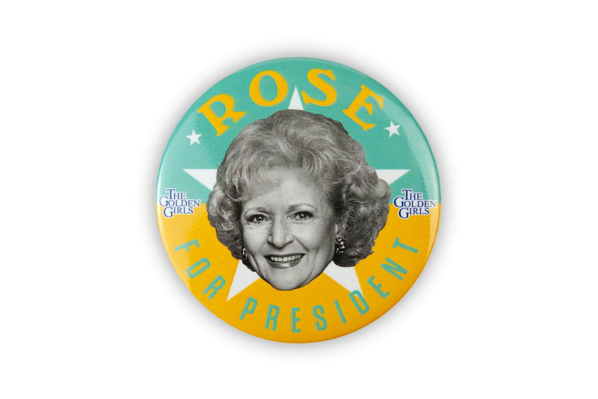 Just Funky - The Golden Girls Rose Presidential Campaign Button Pin | Measures 3 Inches - Yellow