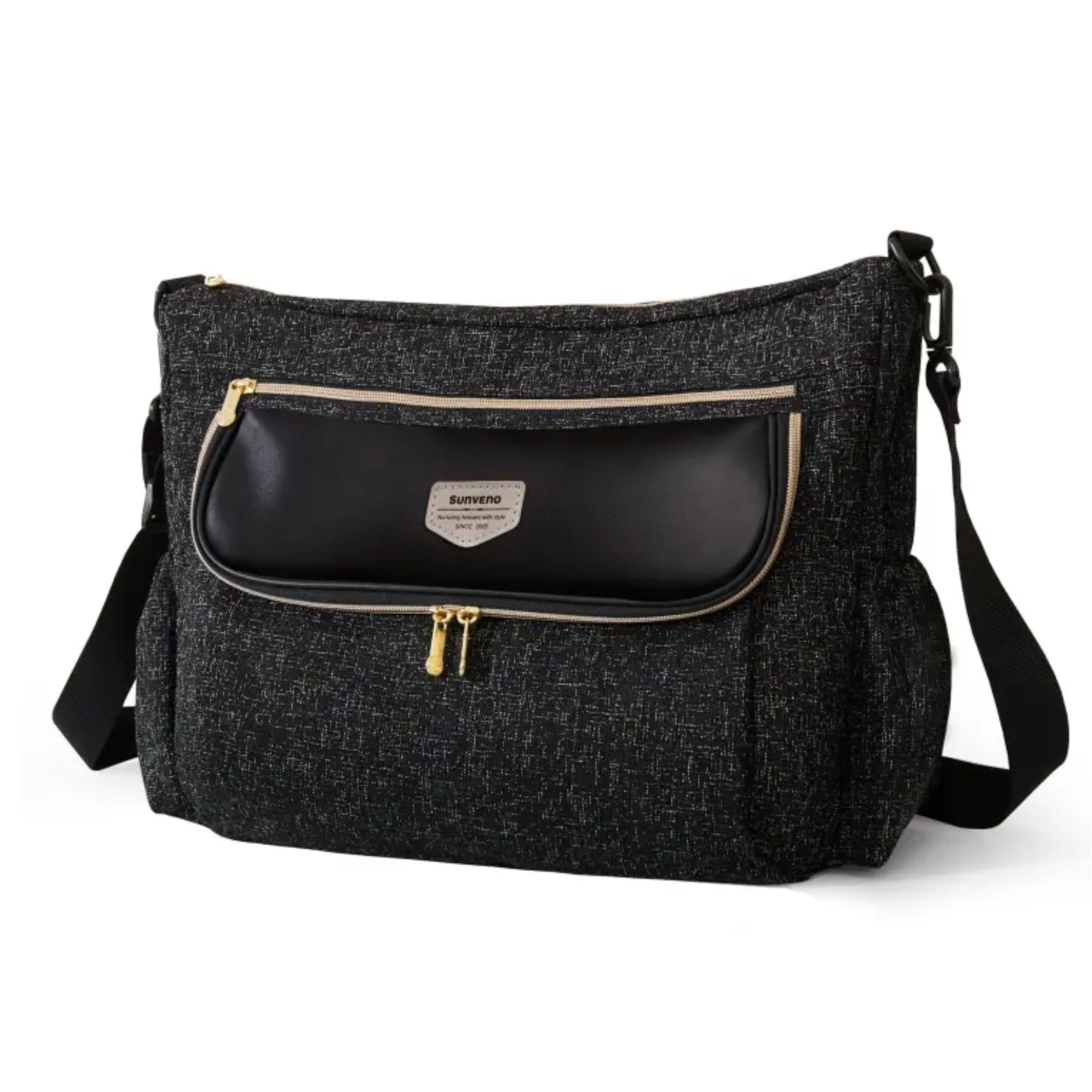 Angle. Kitcheniva - Stylish Practical Stroller Organizer Bag Black - Black.