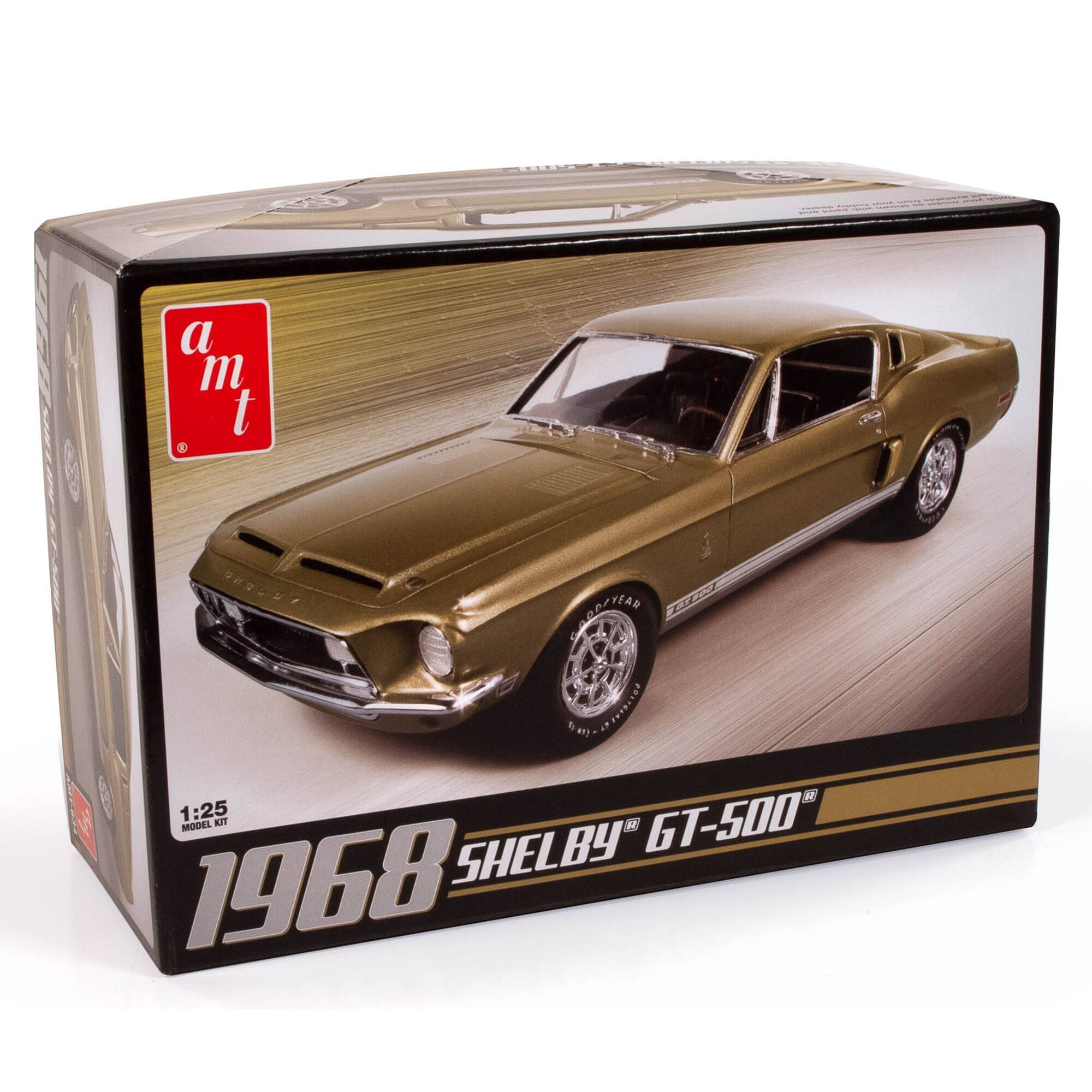 "1:25 scale model of a 1968 Shelby GT-500 Mustang. Made by AMT."
