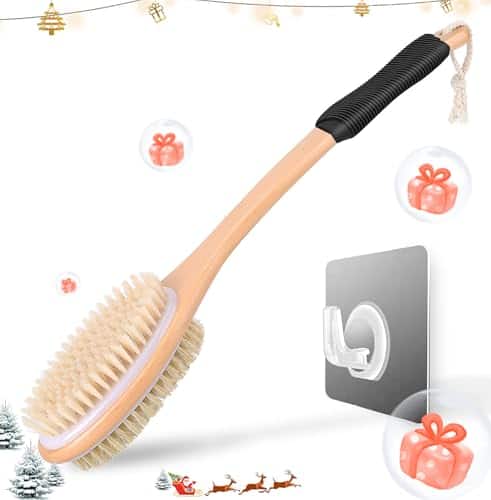 Vulpecula Spade - Long Handle Ergonomically Back Scrubber/Brush for Shower, Double Sided Exfoliating Body Scrubber for Women and Men