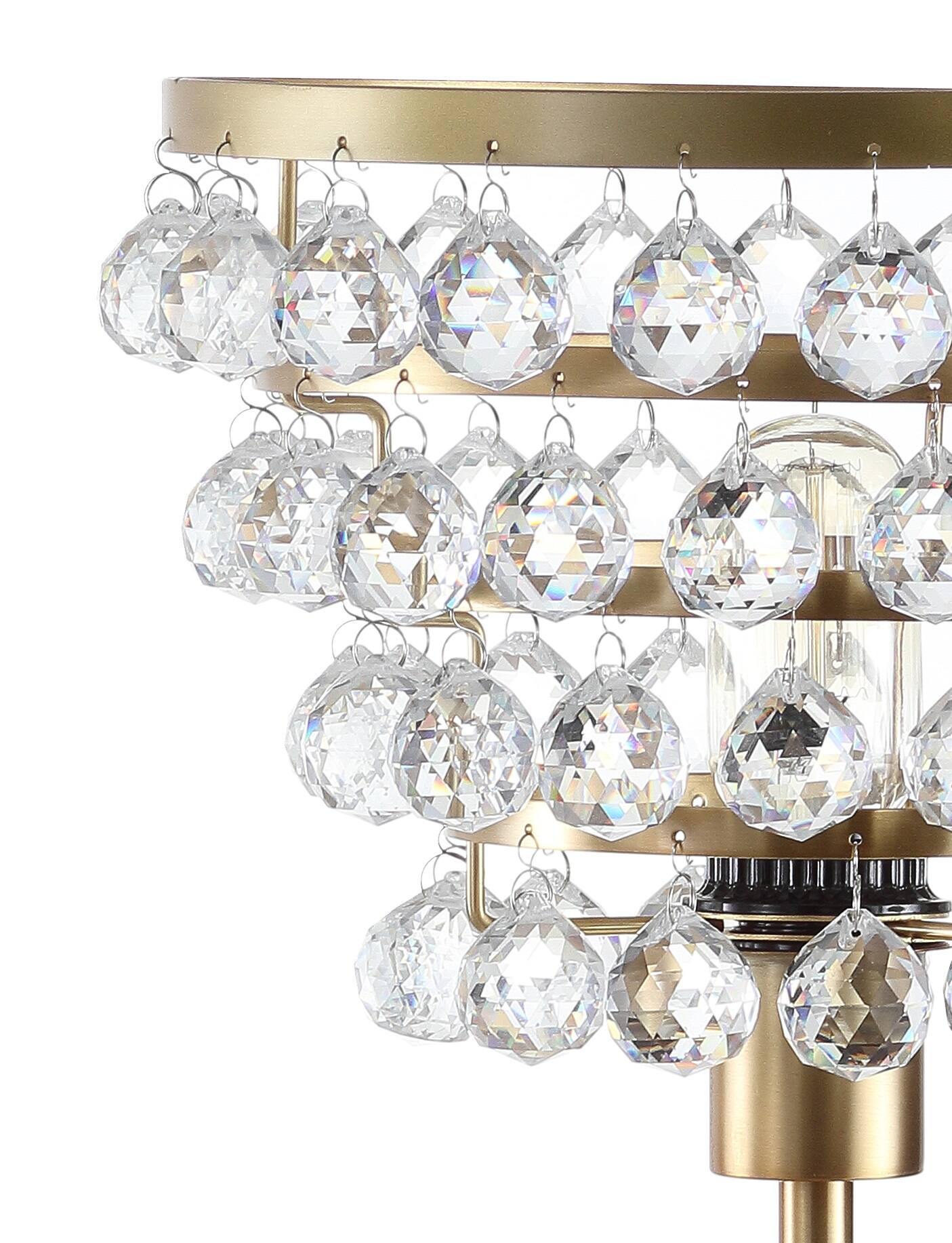 Alt View 3. Jonathan Y - Buckingham 25" Crystal/Metal Table Lamp, Brass Gold/Clear - Brass Gold.