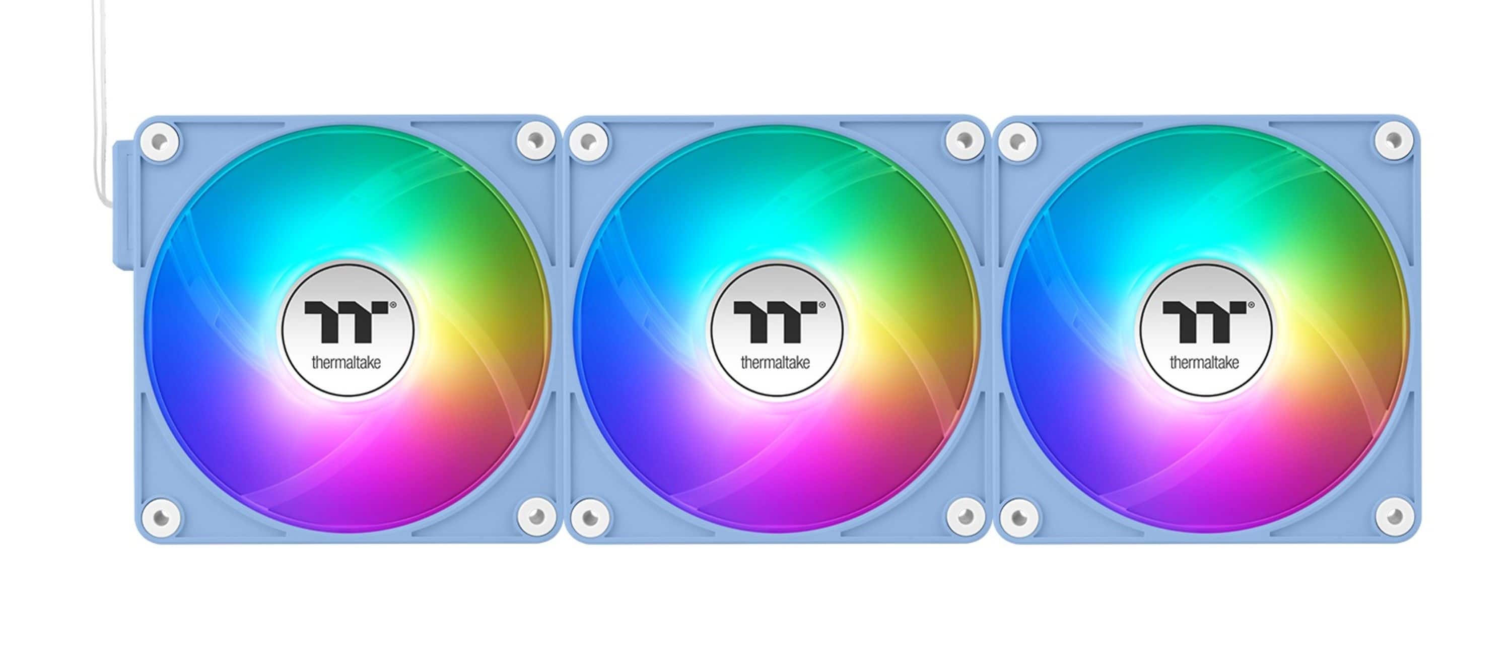 The text on the image is "thermaltake thermaltake thermaltake." There are no errors in the text, and it is correctly grouped as a single word.