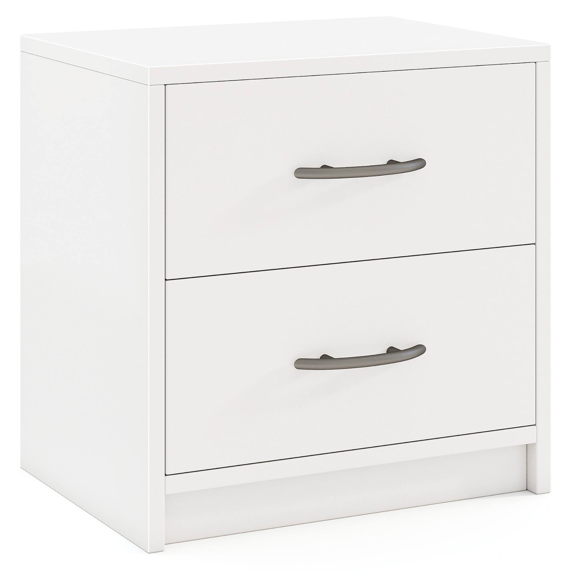 Alt View 9. Gymax - Gymax 2-Drawer Nightstand Modern Bedside Table w/ Storage for Living Room Bedroom White - White.