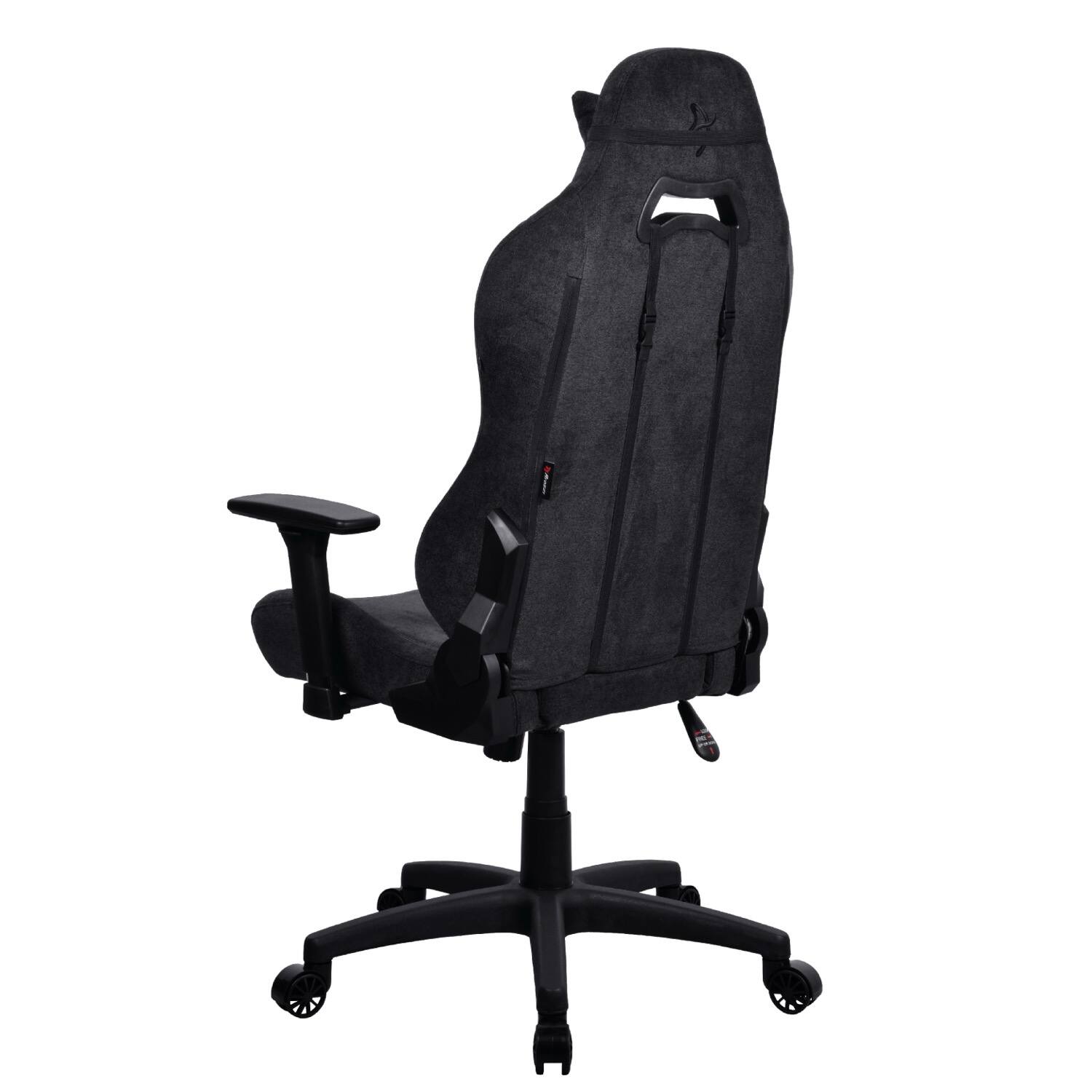 Back. Arozzi - Torretta Soft Fabric Gaming Chair - Pure Black.