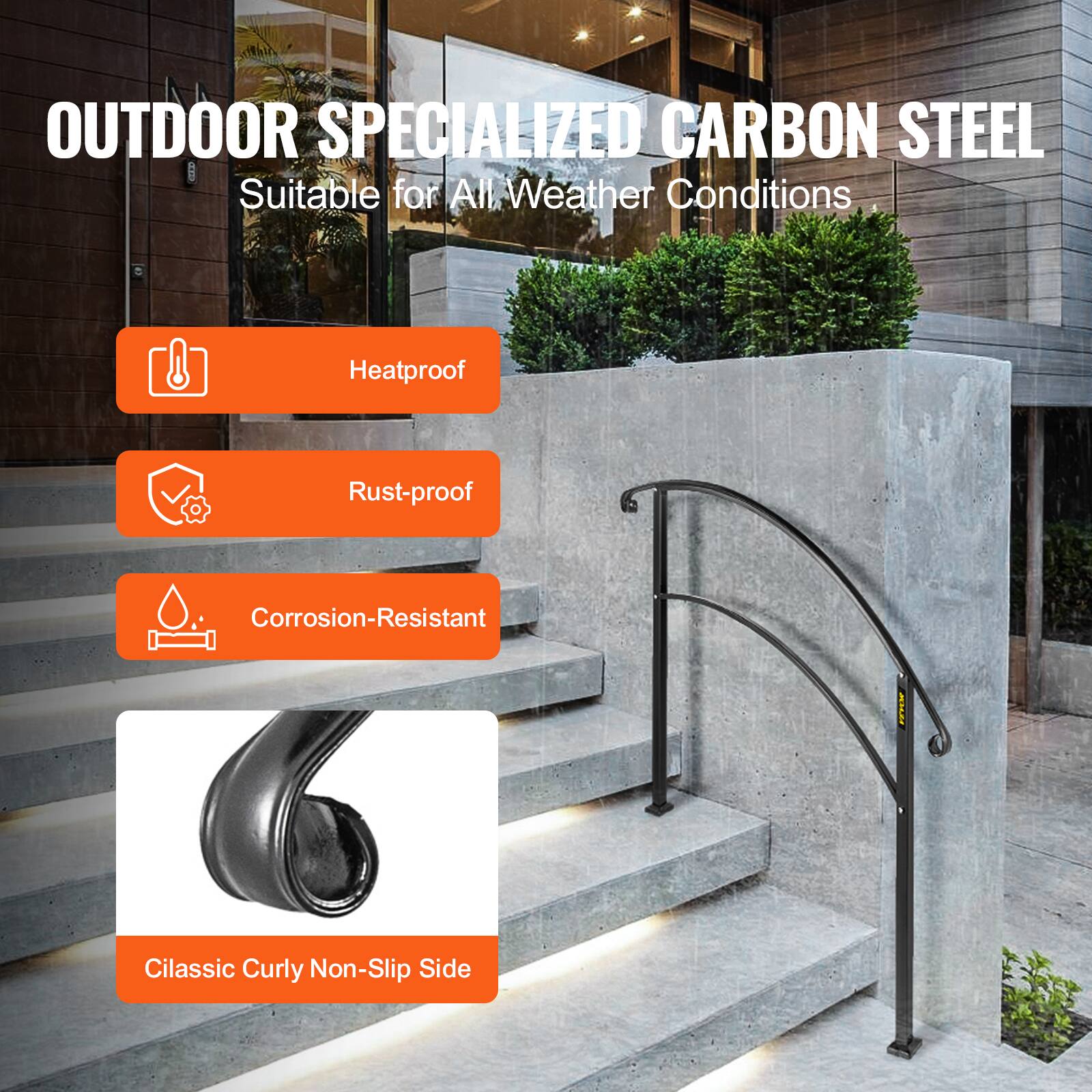 OUTDOOR SPECIALIZED CARBON STEEL
Suitable for All Weather Conditions
Heatproof
Rust-proof
Corrosion-Resistant
Cilassic Curly Non-Slip Side