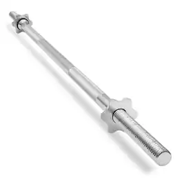 Philosophy Gym - Standard Barbell, Threaded 1-in Weight Bar with Star Collars - Chrome
