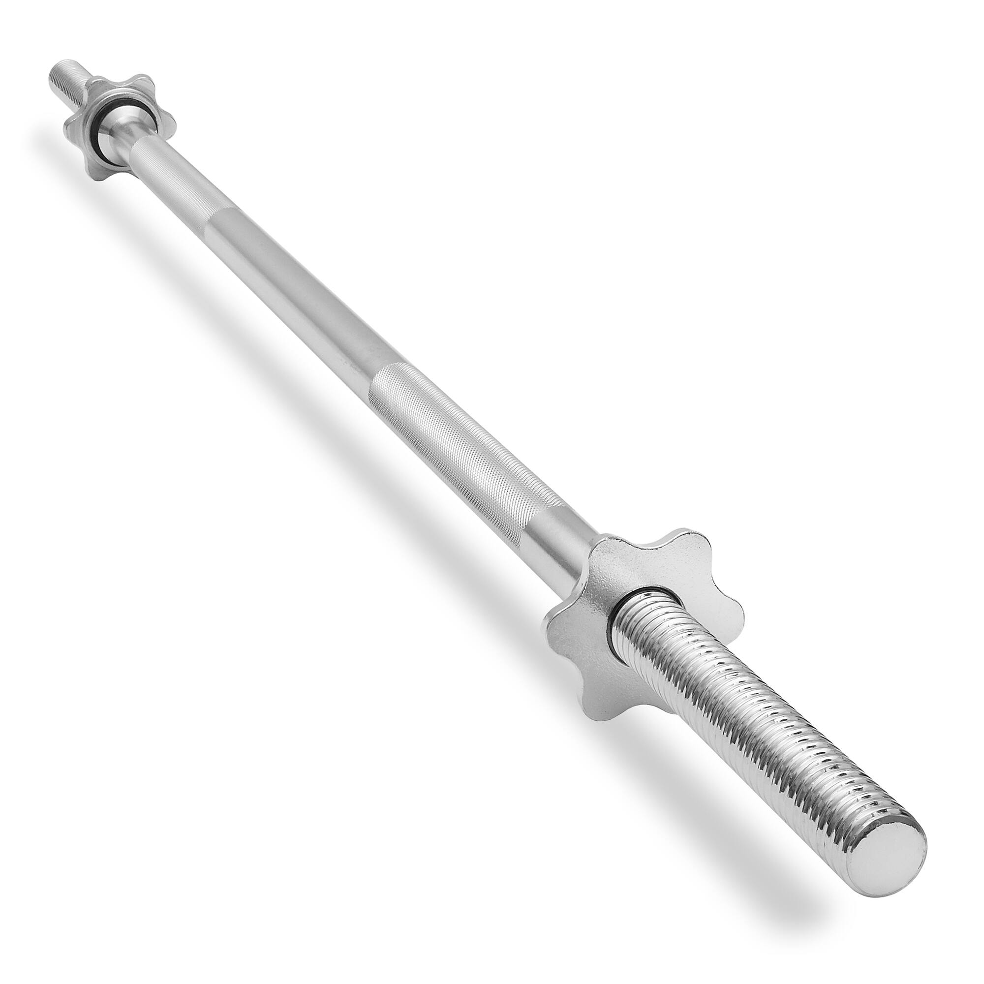Philosophy Gym - Standard Barbell, Threaded 1-in Weight Bar with Star Collars - Chrome