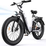 Isinwheel - U8 Electric Bike for Adults(750W Motor , 20MPH Top Speed , 105Miles Range , 48V 18Ah Battery) - White