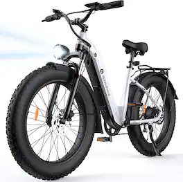 Isinwheel - U8 Electric Bike for Adults(1500W Motor , 20MPH Top Speed , 105Miles Range , 48V 18Ah Battery) - White