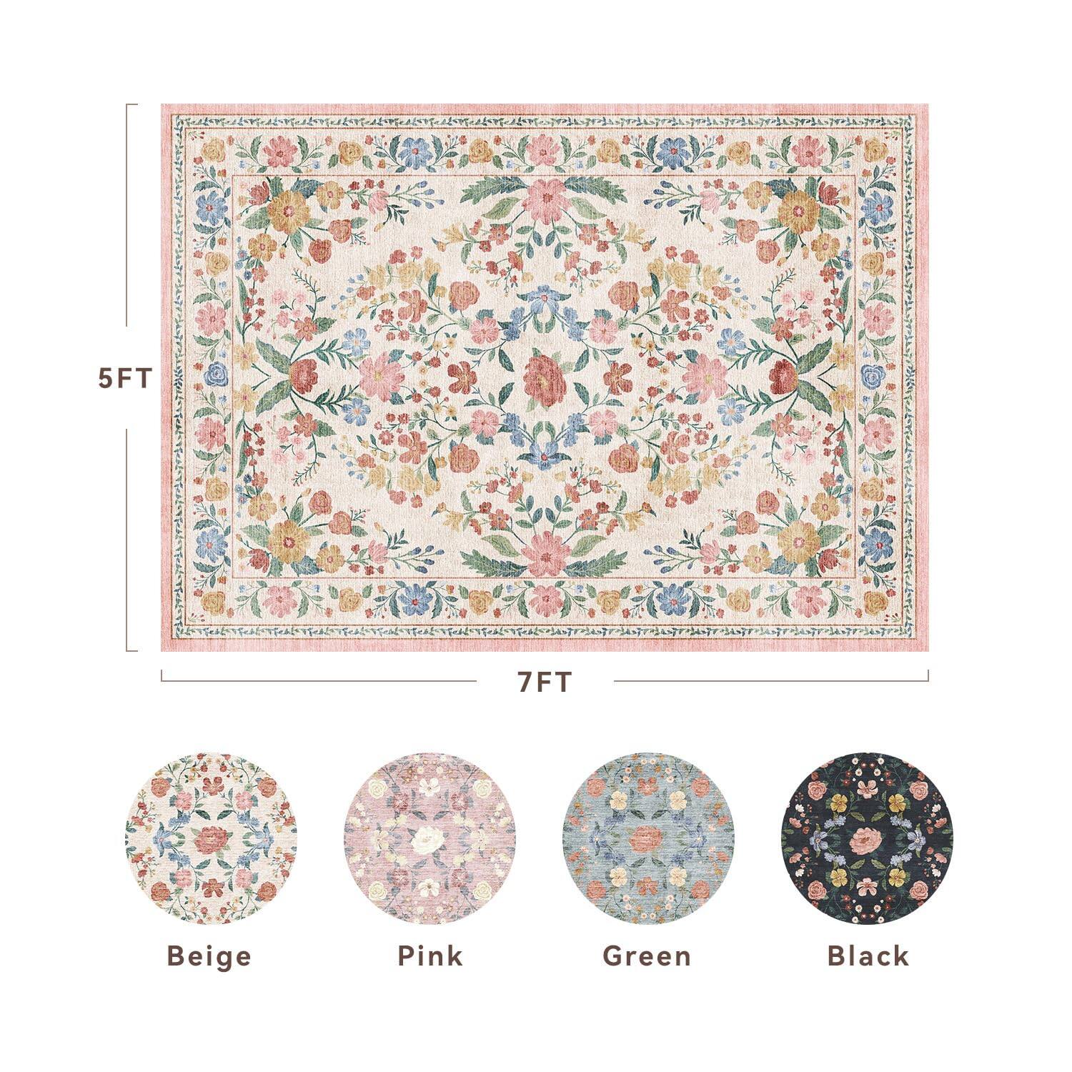 5FT 7FT  
Beige Pink Green Black