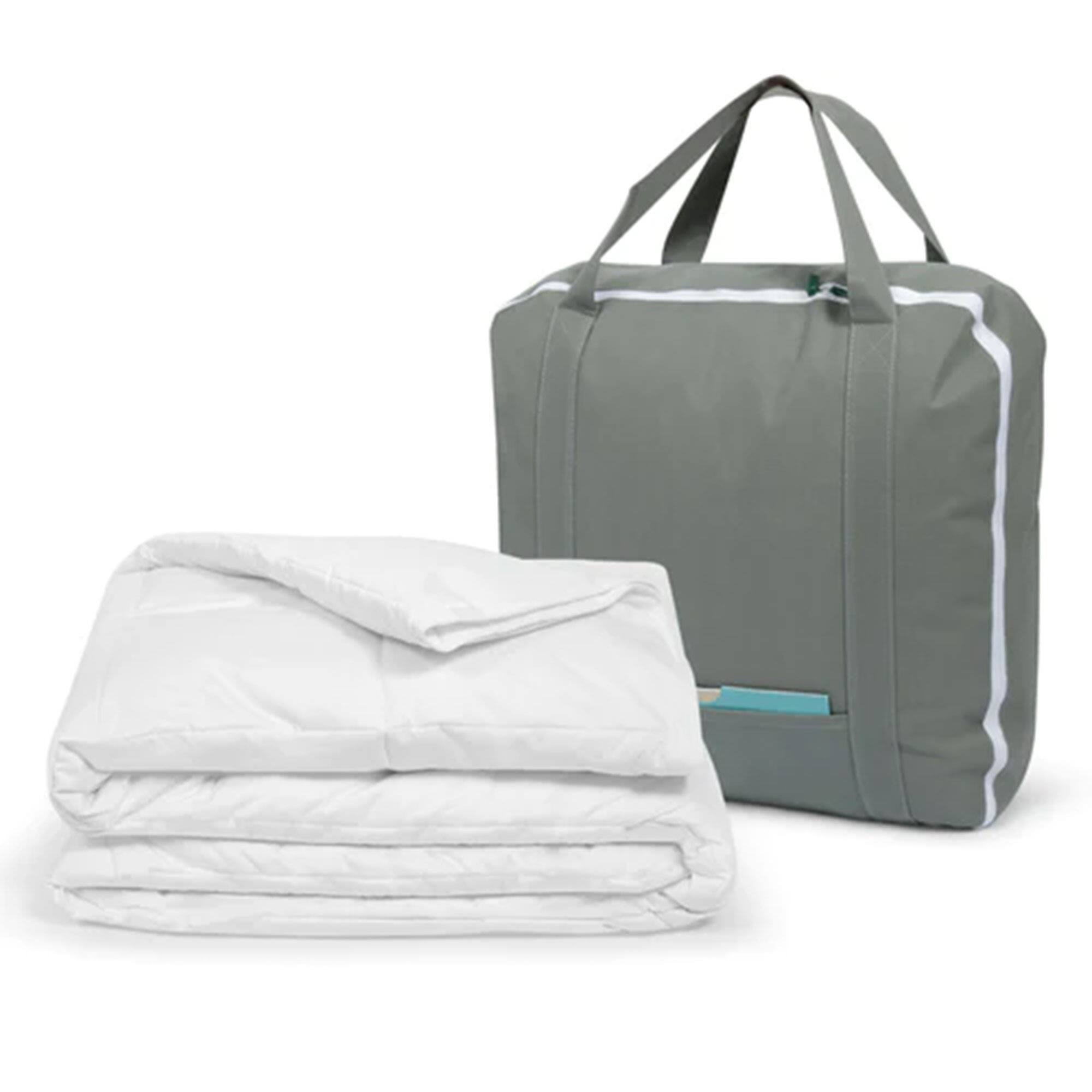 Alt View 4. Sleepgram - Sleepgram Twin Sized Pre Shrunk All Season Embroidered Cotton Comforter, White - White.