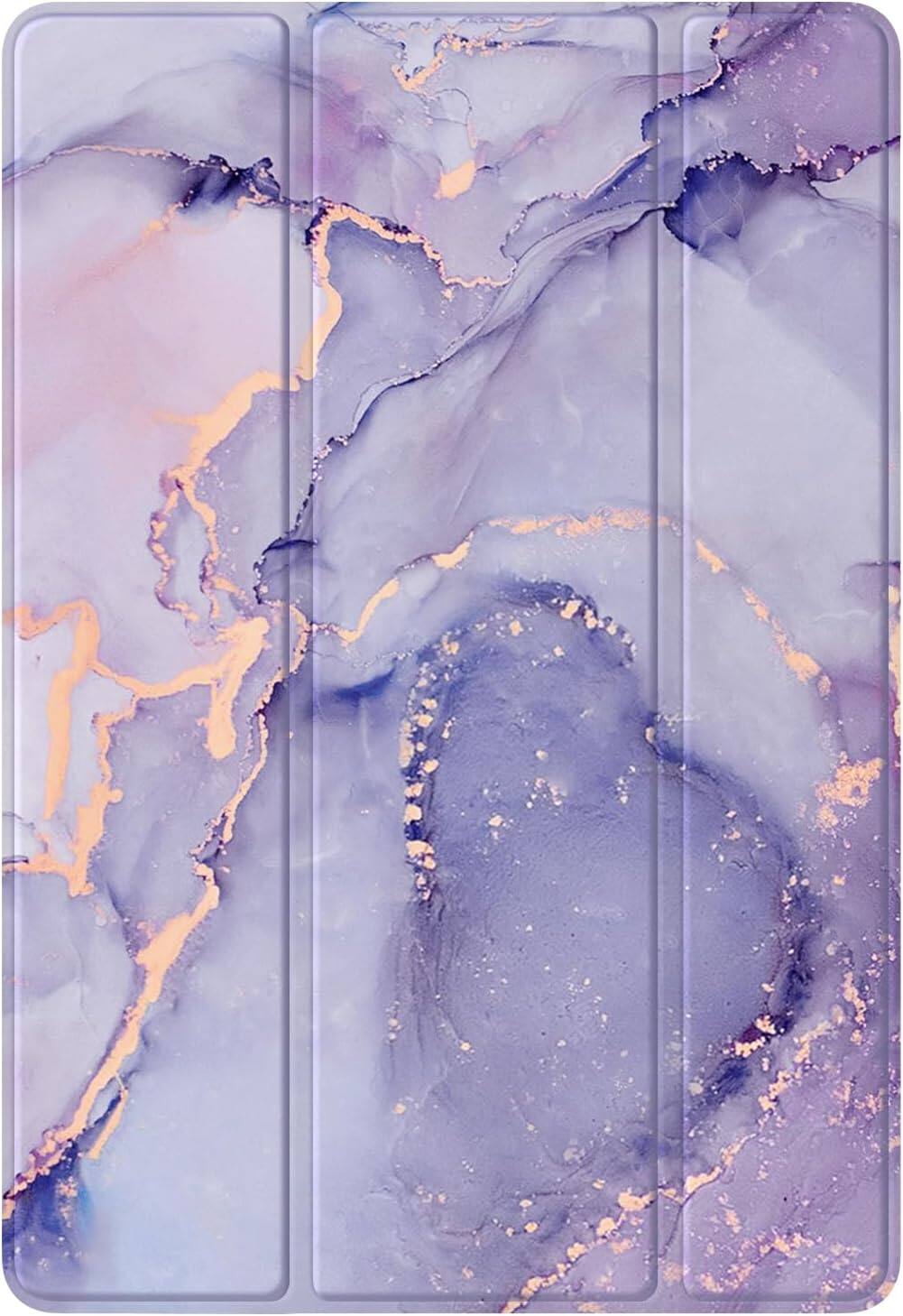Alt View 5. Fintie - Slim Case for Samsung Galaxy Tab S10+ / Tab S9 FE+ / Tab S9+, Clear Transparent Back Shell Shockproof Cover - Lilac Marble.