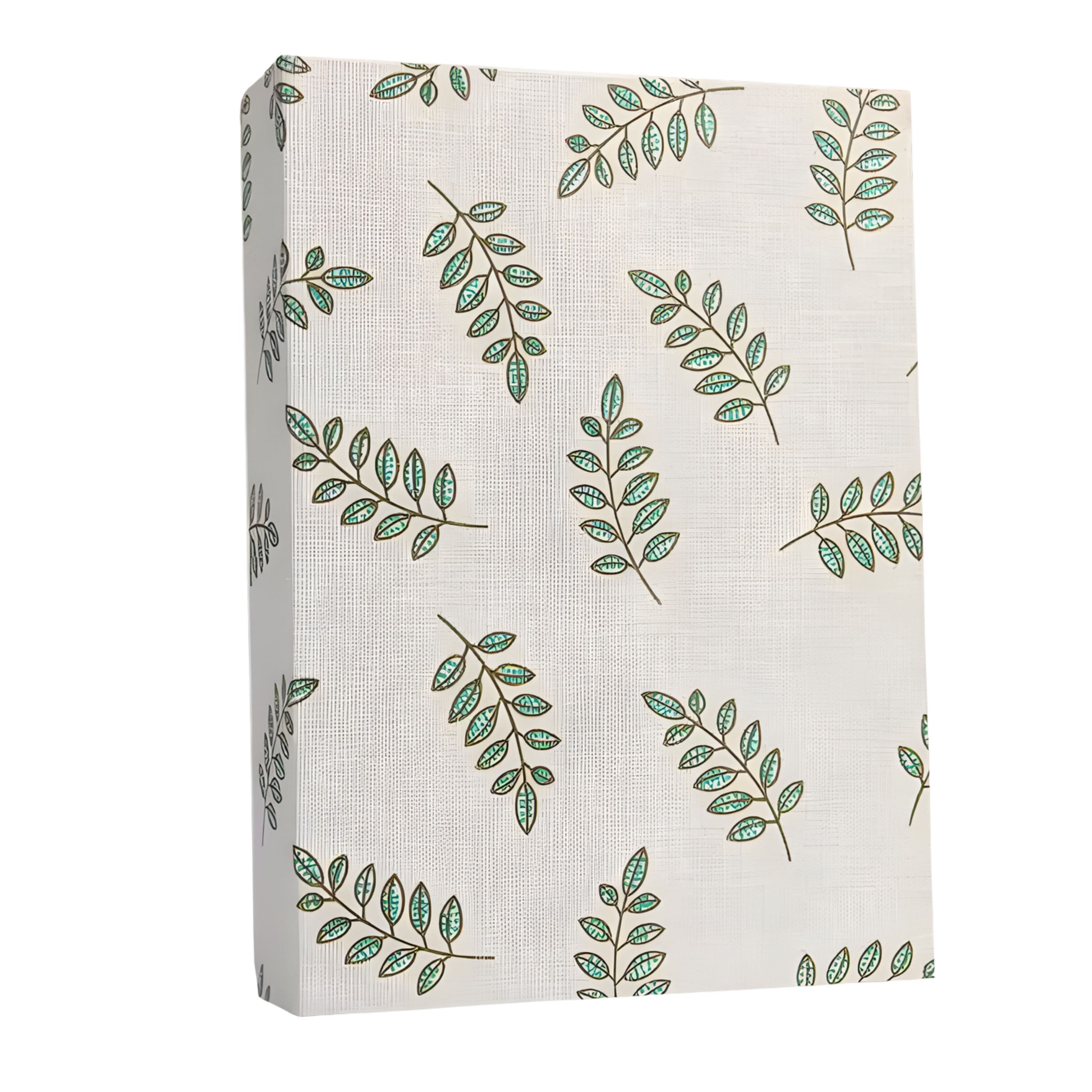 Kitcheniva - Small Linen Cover Photo Album for 100 Photos, 4x6 Photo Album, Green Leaf