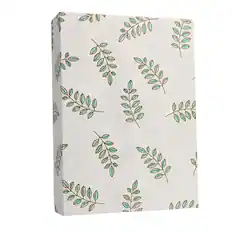 Front. Kitcheniva - Small Linen Cover Photo Album for 100 Photos, 4x6 Photo Album, Green Leaf.