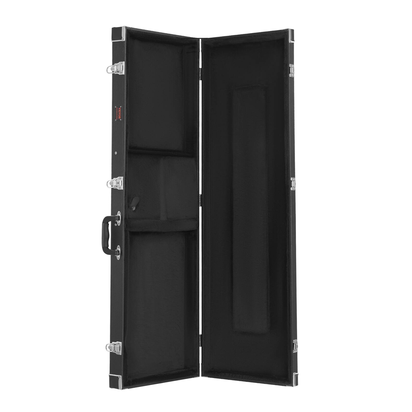Alt View 5. VEVOR - Bass Guitar Hard Case, 48.03 in Rectangular Guitar Hard Case, With Lock Latch Keys Handle, PVC Padding Soft Lining - Black.