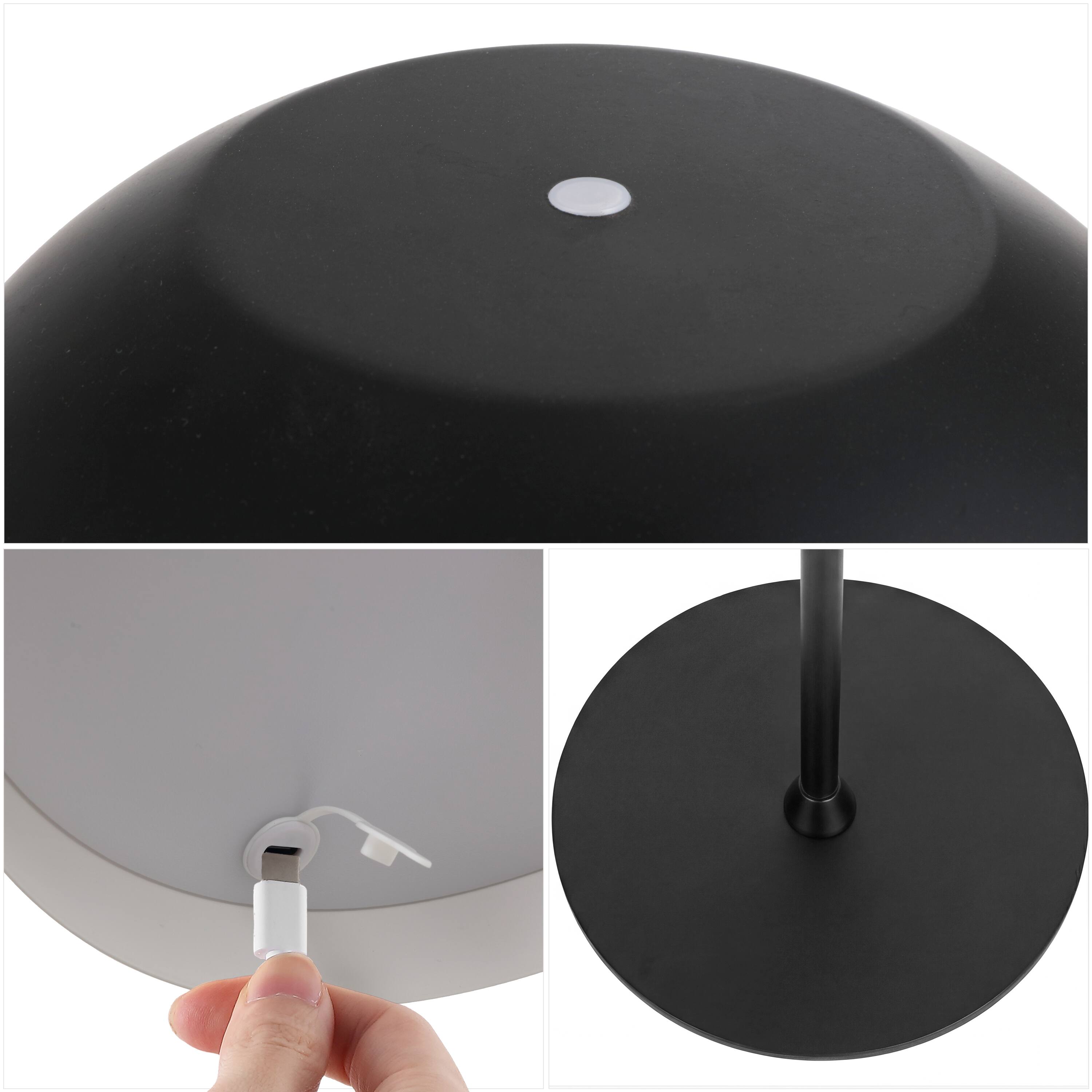 Alt View 4. Jonathan Y - Laurel 59" Metal Adjustable Rechargeable Integrated Portable Touch Sensor Dimmable LED Indoor/Outdoor Floor Lamp, Black - Black.